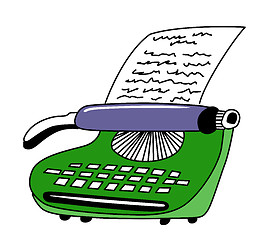 Image showing vector drawing of the printed type-writer on white background