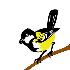 Image showing vector drawing tomtit on white background