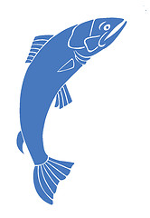 Image showing vector silhouette salmon on white background