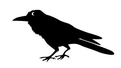 Image showing vector silhouette ravens on white background