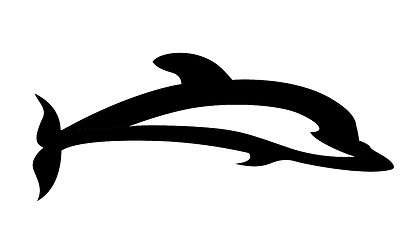 Image showing vector silhouette dolphin on white background