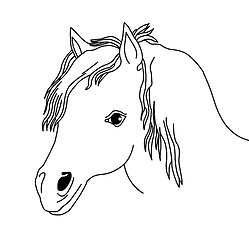 Image showing vector silhouette of the head horse on white background