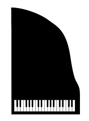 Image showing vector silhouette grand piano on white background