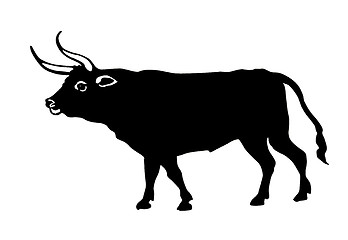 Image showing vector illustration oxen on white background