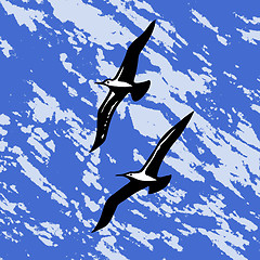 Image showing vector silhouette swallow on abstract background