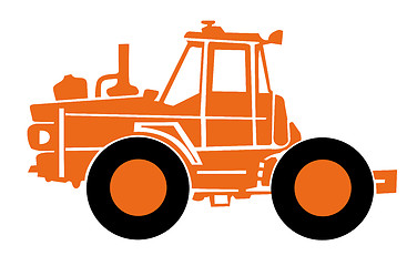 Image showing vector orange taktor on a white background