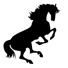 Image showing vector silhouette horse on white background 