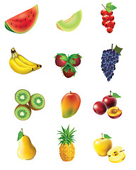 Image showing Set of  fruits and vegetables