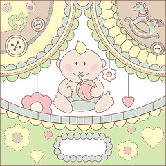 Image showing cute vector baby boy card 