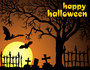 Image showing Halloween vector illustration scene