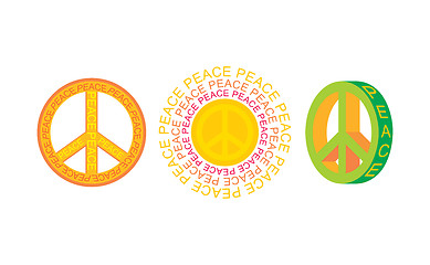 Image showing set of peace symbols