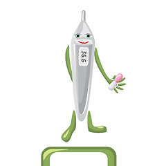 Image showing cartoon medical thermometer