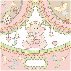 Image showing vector cute baby card