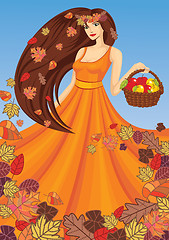 Image showing vector lady autumn