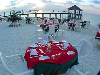 Image showing dinner at beach