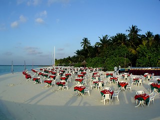 Image showing dinner at beach