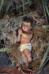 Image showing A baby Jesus figure on Christmas, Tabgha-Church of St. Peter's P