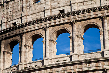 Image showing Colosseum with blue sky