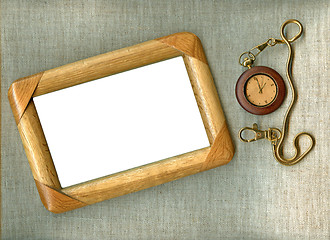 Image showing wooden frame with old watch