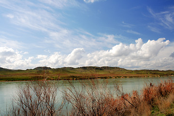 Image showing landscape river and cloudy sky