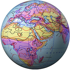 Image showing globe isolated - Climate map of the world