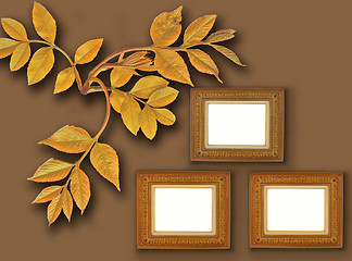 Image showing frames on color background