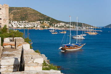 Image showing  landscape  with yacht
