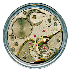 Image showing watchwork  mechanism of  clock