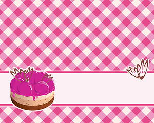 Image showing checkered background with cake