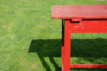 Image showing Red self made table 