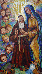 Image showing Saint Leopold Mandic with Blessed Virgin Mary