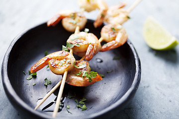 Image showing grilled prawns