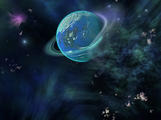 Image showing illustration of  planet, moon 