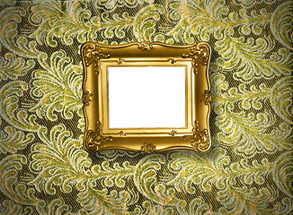 Image showing frame on golden texture background