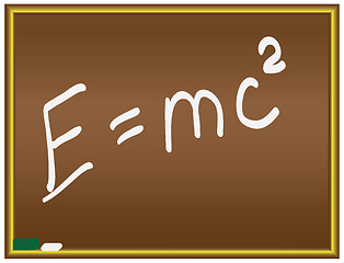 Image showing Einstein formula on a chalkboard