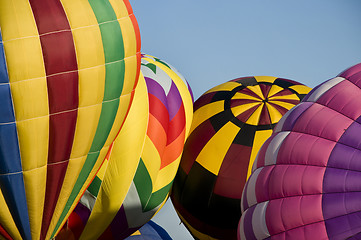Image showing Hot-air balloons inflating