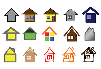 Image showing set of home icons illustration