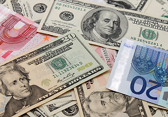 Image showing euro and dollars