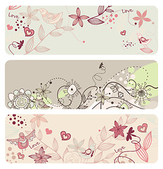 Image showing cute vector floral banners