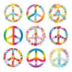 Image showing set of peace symbols