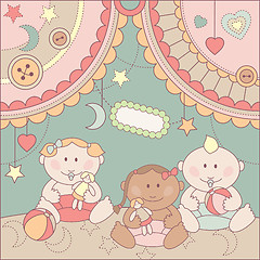 Image showing vector cute arrival card