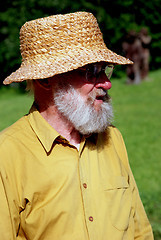 Image showing Old man with grey beard wearing shirt 