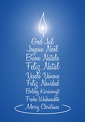 Image showing blue christmas candle