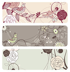 Image showing cute vector floral banners