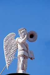 Image showing White angel with trumpet 