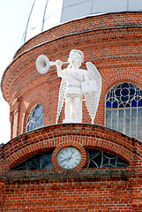 Image showing White angel with trumpet 