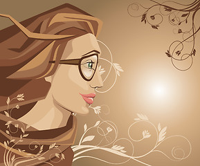 Image showing beautiful vector girl in sunglasses