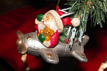 Image showing santa in a plane