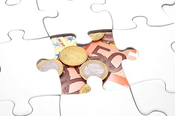 Image showing puzzle and money