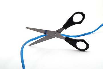 Image showing network cable and scissors